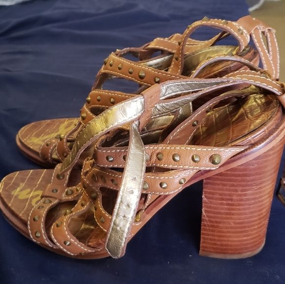 Sam Edelman Gladiator Heel Sandals Brown/Tan Size 10 - Picture 2 of 2